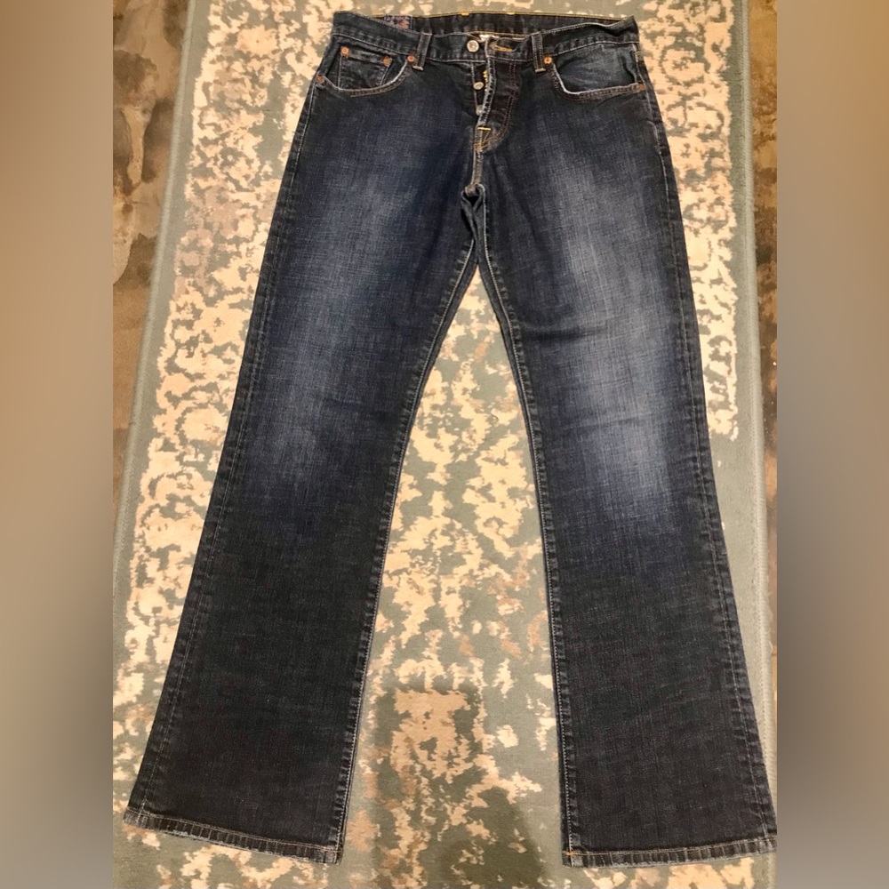 Mens Lucky Brand Dungarees Slim Bootleg 31x32 Denim